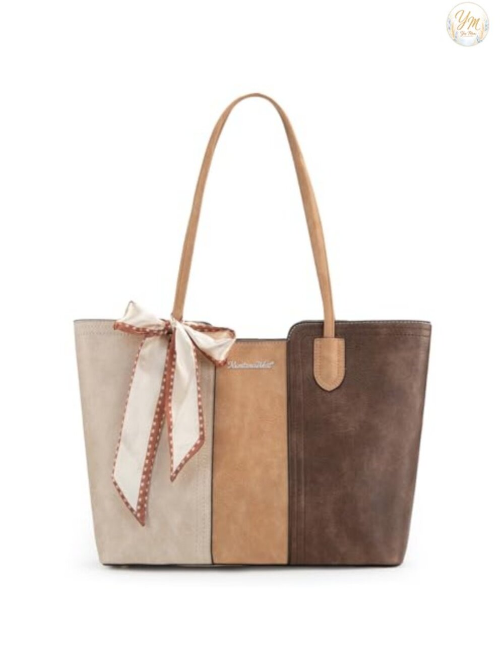 Montana West Vegan Leather Top Handle Satchel Tote Bag with Scarf